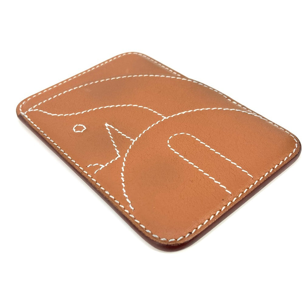 HERMES Card Case leather Brown Card Case ?MagSafe? Eman “Cheval”