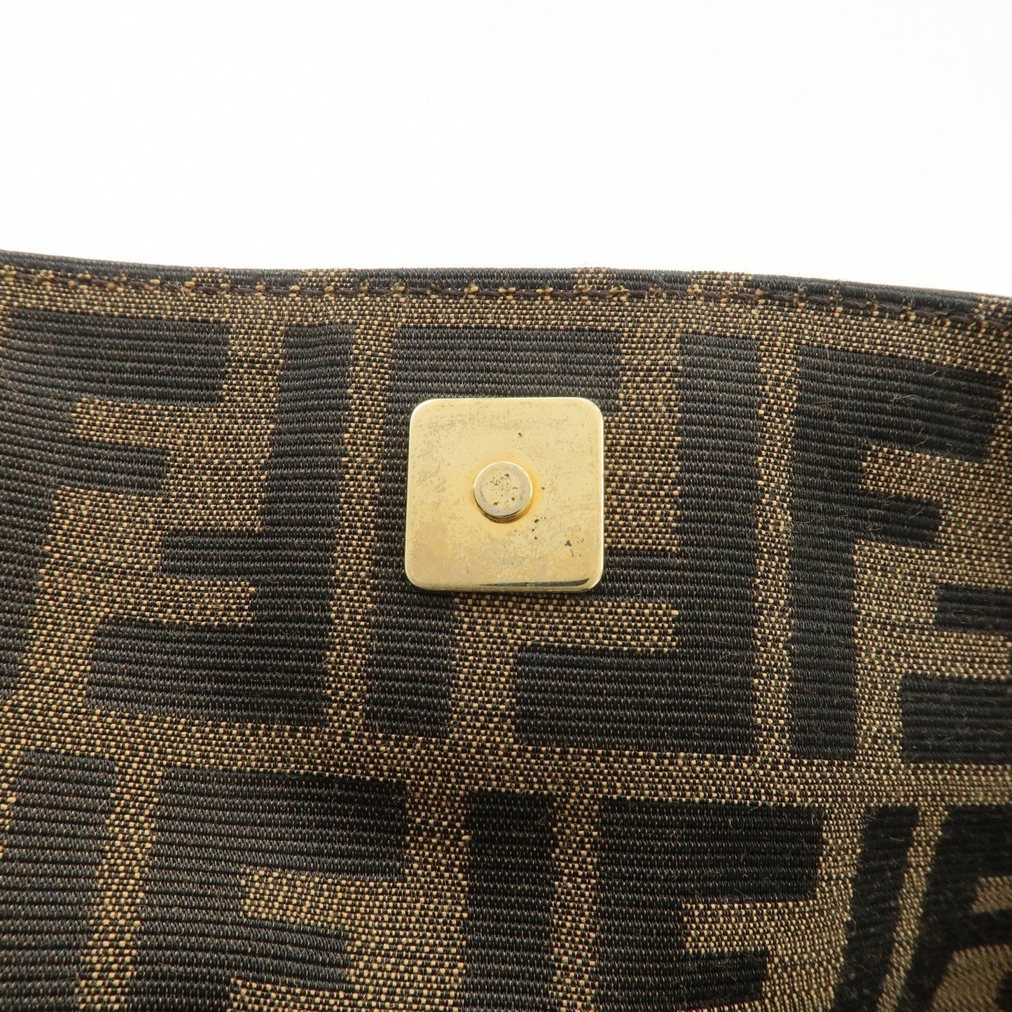 FENDI Zucca Canvas Leather Shoulder Bag Beige Brown 8BR445
