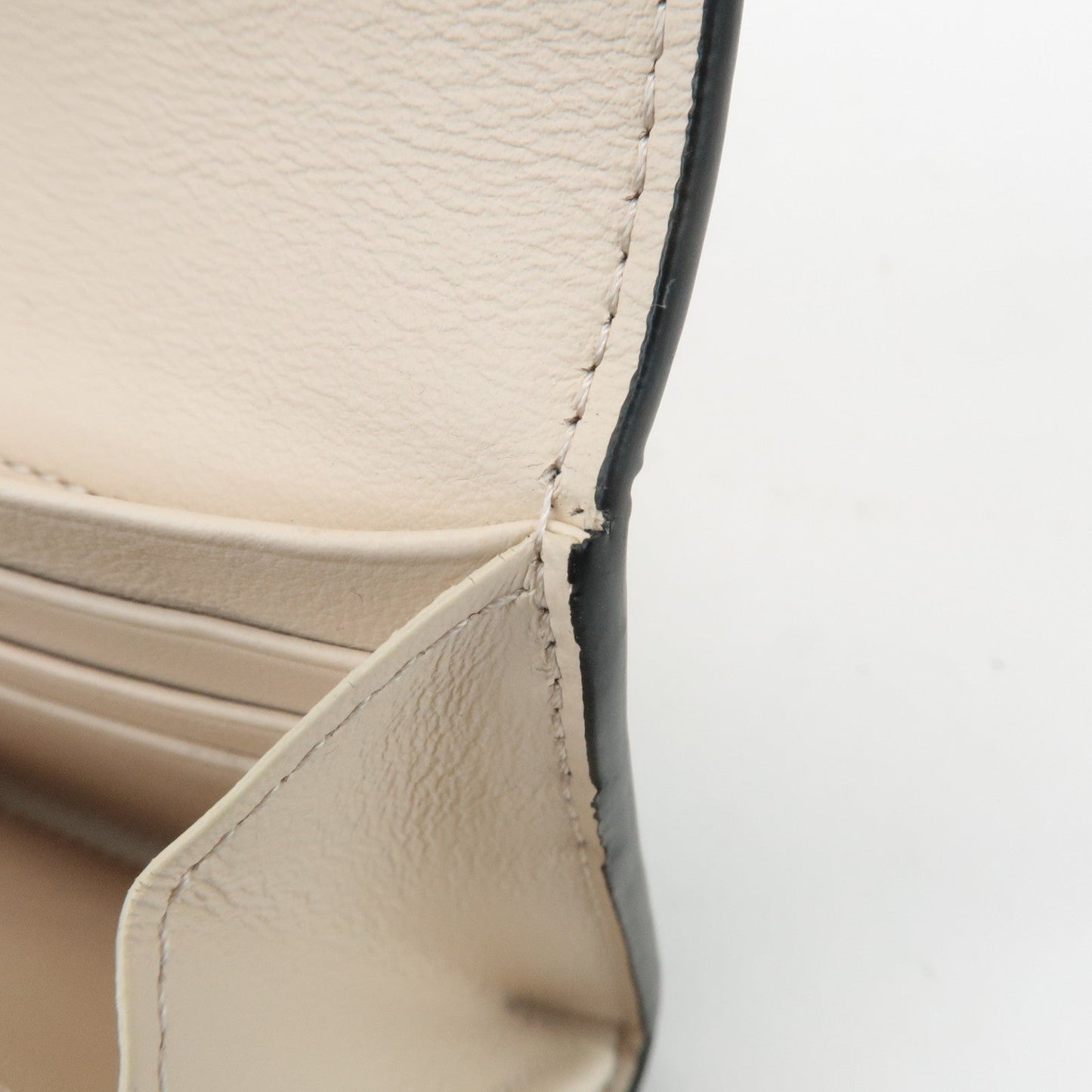 FENDI Leather Peekaboo Bi-fold Long Wallet Black 8M0427