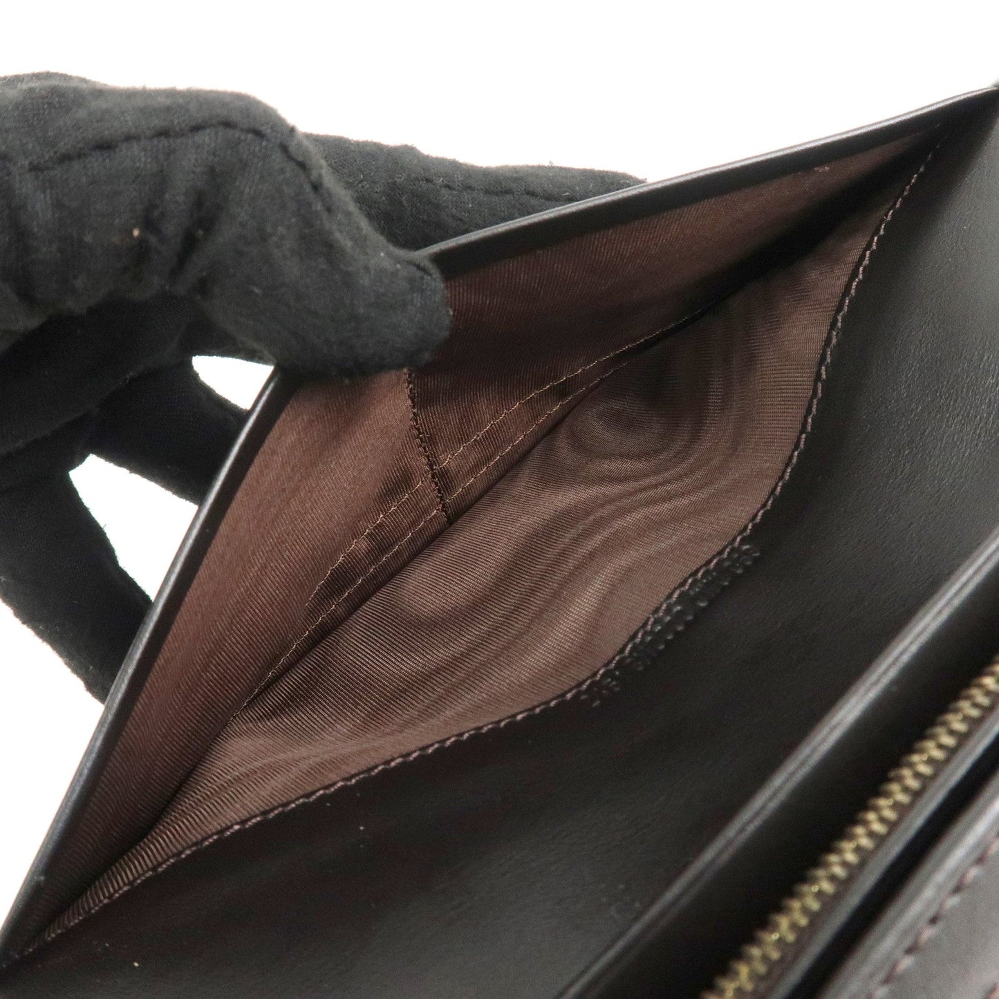 FENDI Zucca Canvas Leather Long Wallet Brown 8M0000