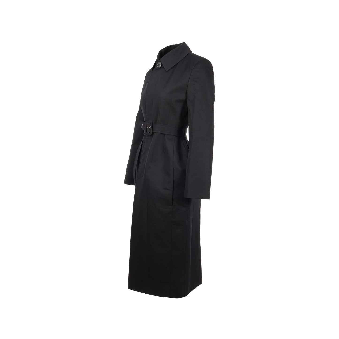 Balenciaga Size 38 Hourglass Trech Coat Cotton/ Cupro Black
