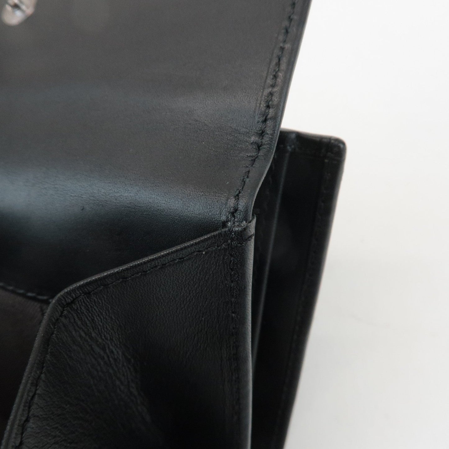 FENDI Zucchino Canvas Leather Double Hook Wallet Black 8M0035