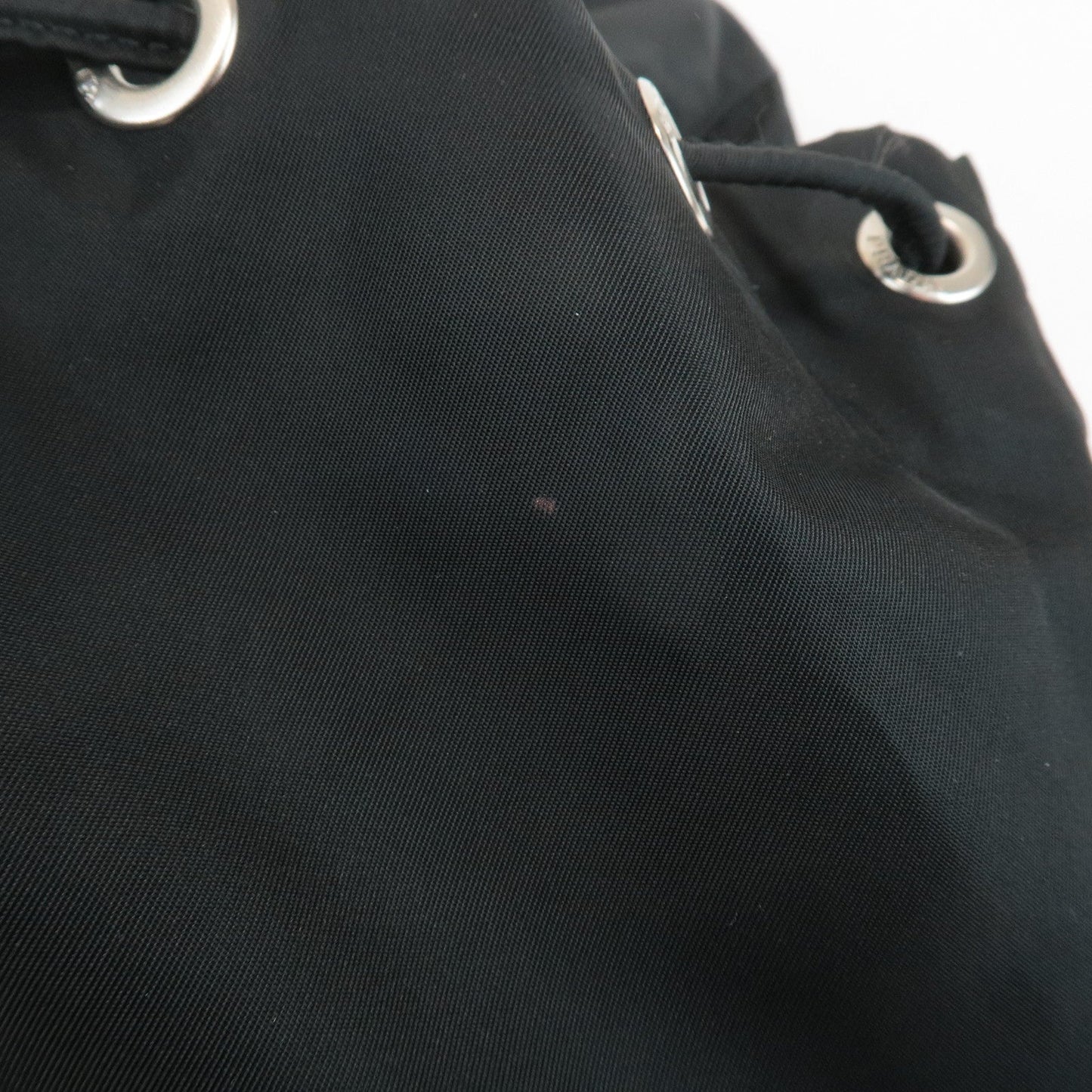 PRADA Triangle Logo Nylon Leather Back Pack Ruck Sack Black B2811