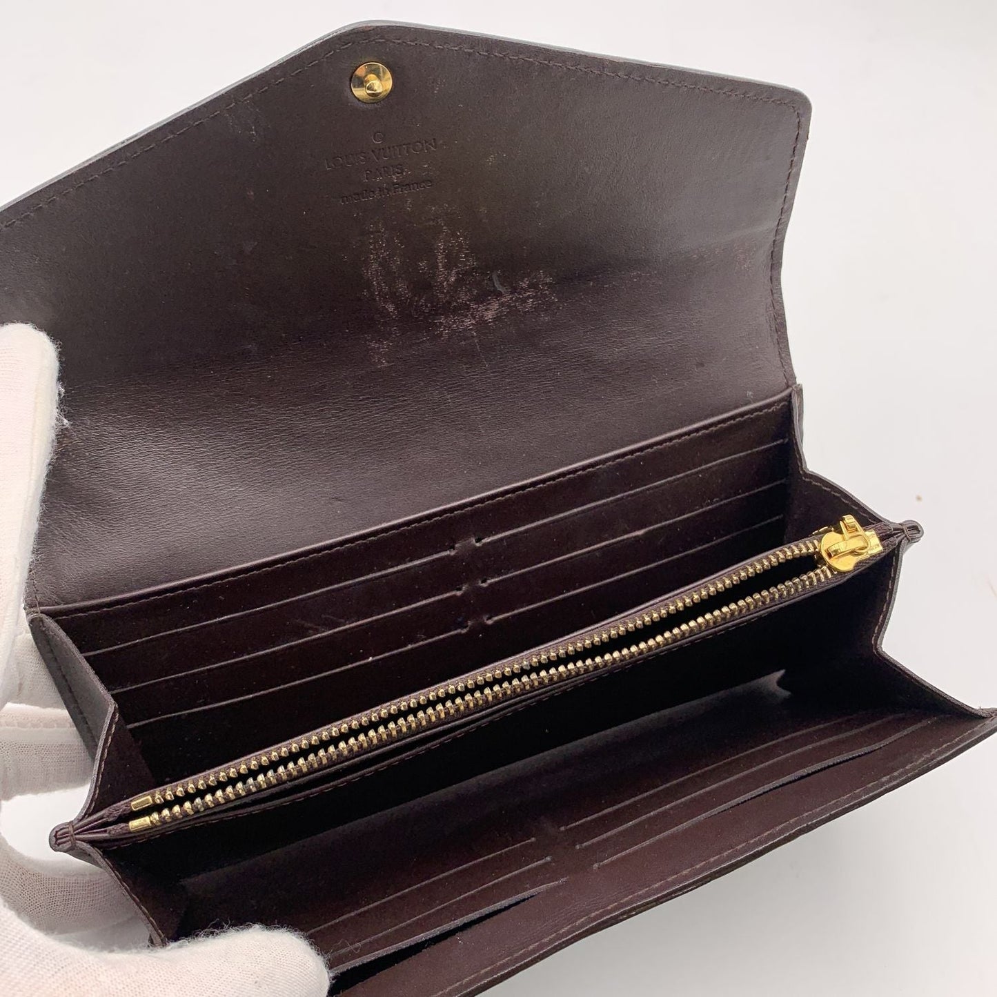 LOUIS VUITTON Amarante Monogram Vernis Sarah Continental Wallet