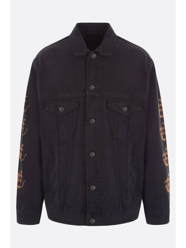 Luxury Balenciaga Trending 2026 Peach Large Fit Denim Jacket Black