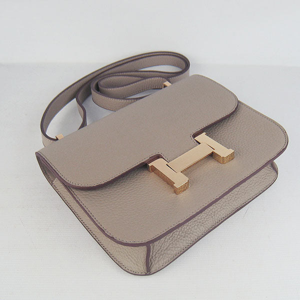 Luxury Hermes Constance Cowskin Leather Bag H017 grey Golden