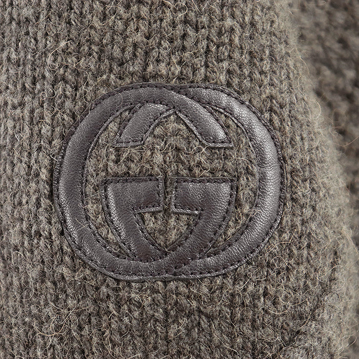 Gucci Interlocking GG Camel Knit Poncho