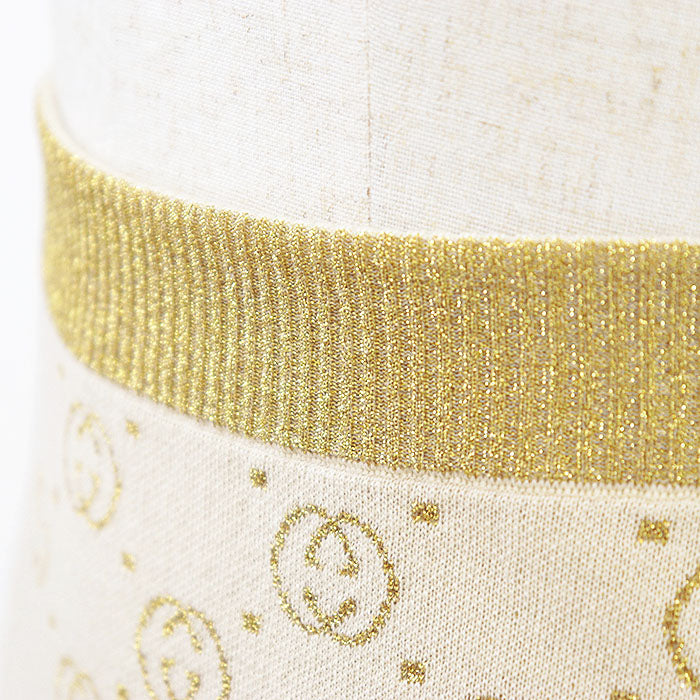 Gucci GG Interlocking Jacquard Metallic Wool Blend Long Skirt