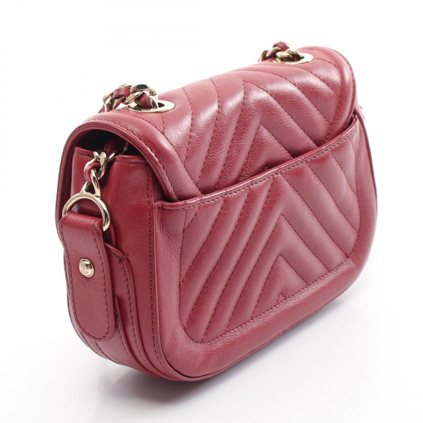 Chanel V-stitch Chevron Leather Shoulder Bag Classic Flap
