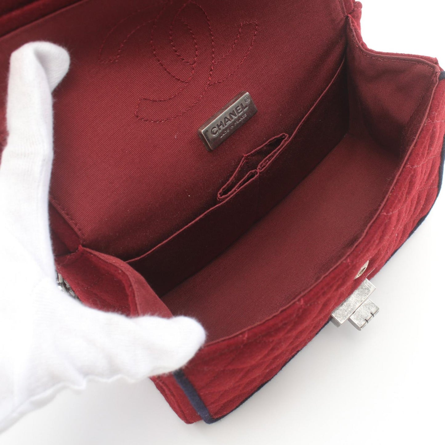 Chanel 2.55 Matelasse Wool Shoulder Bag Classic Flap