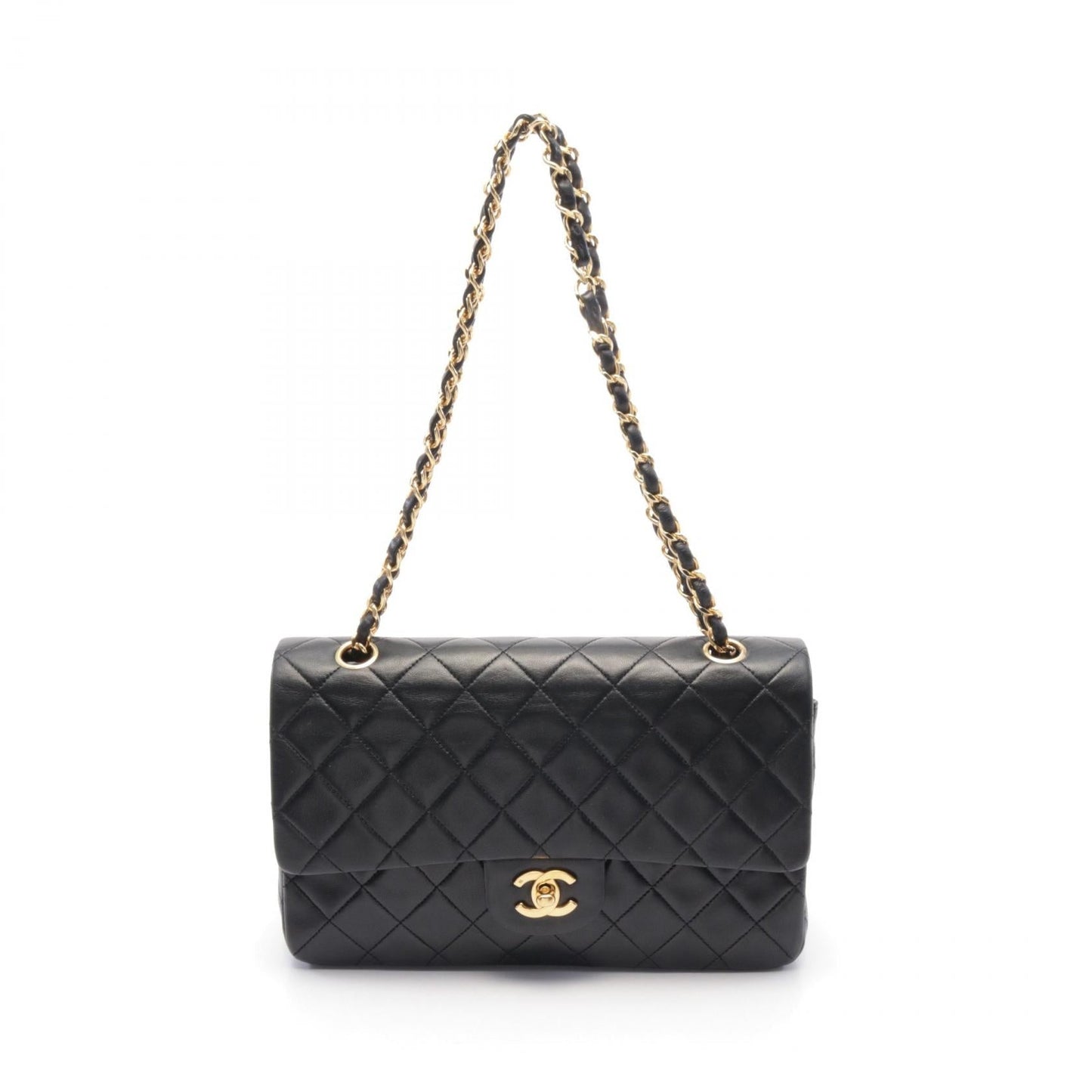 Chanel Matelasse W Flap Lambskin Shoulder Bag Classic Flap