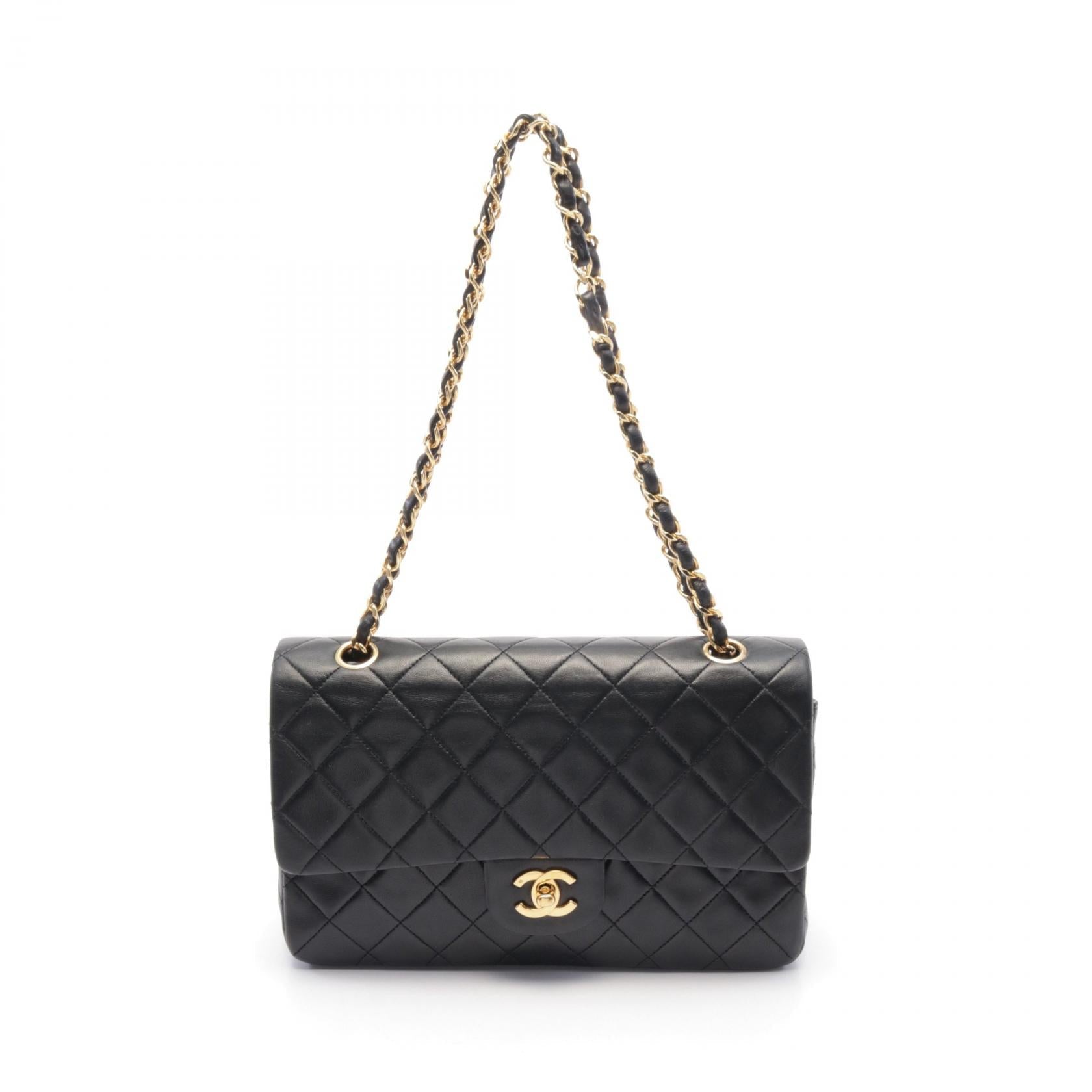 Chanel Matelasse W Flap Lambskin Shoulder Bag Classic Flap