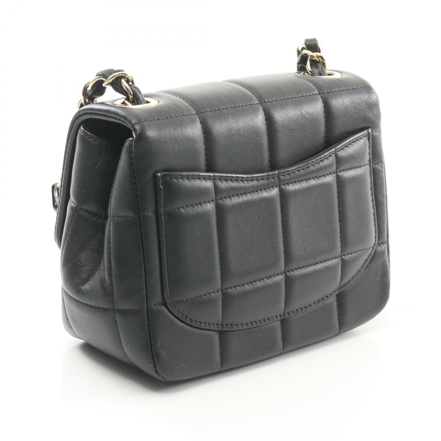 Chanel Choco Bar Mini Flap Lambskin Shoulder Bag Classic Flap