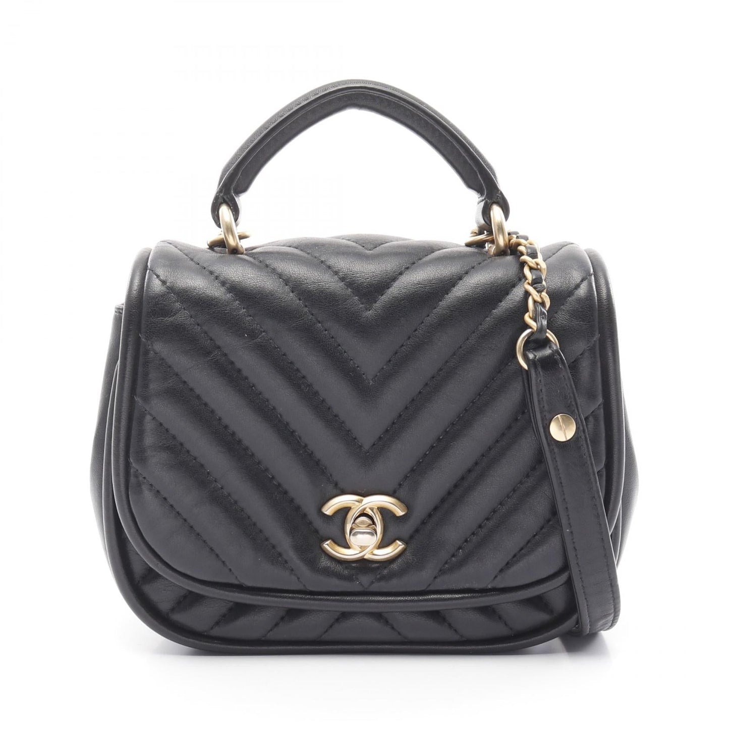 Chanel Chevron V Stitch Lambskin Shoulder Bag