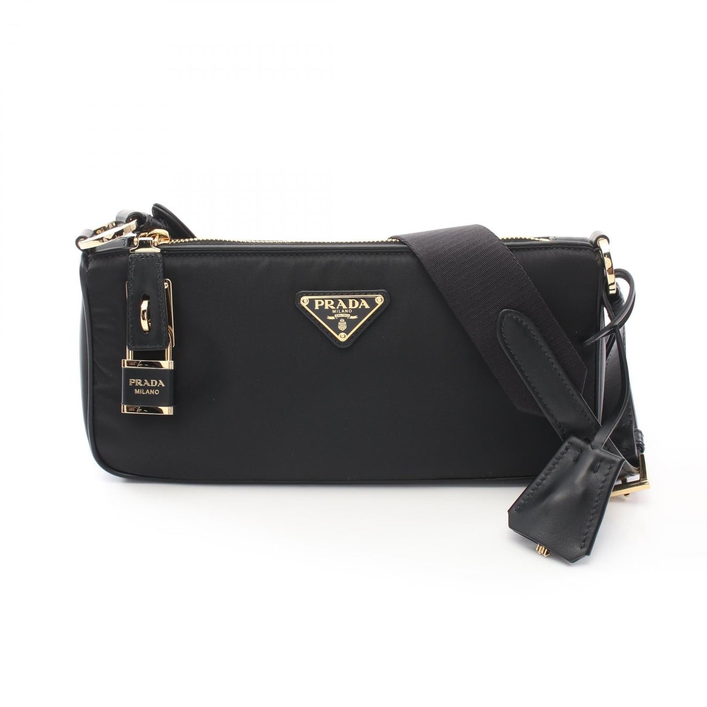Prada TESSUTO?VITELLO Nylon Leather Shoulder Bag