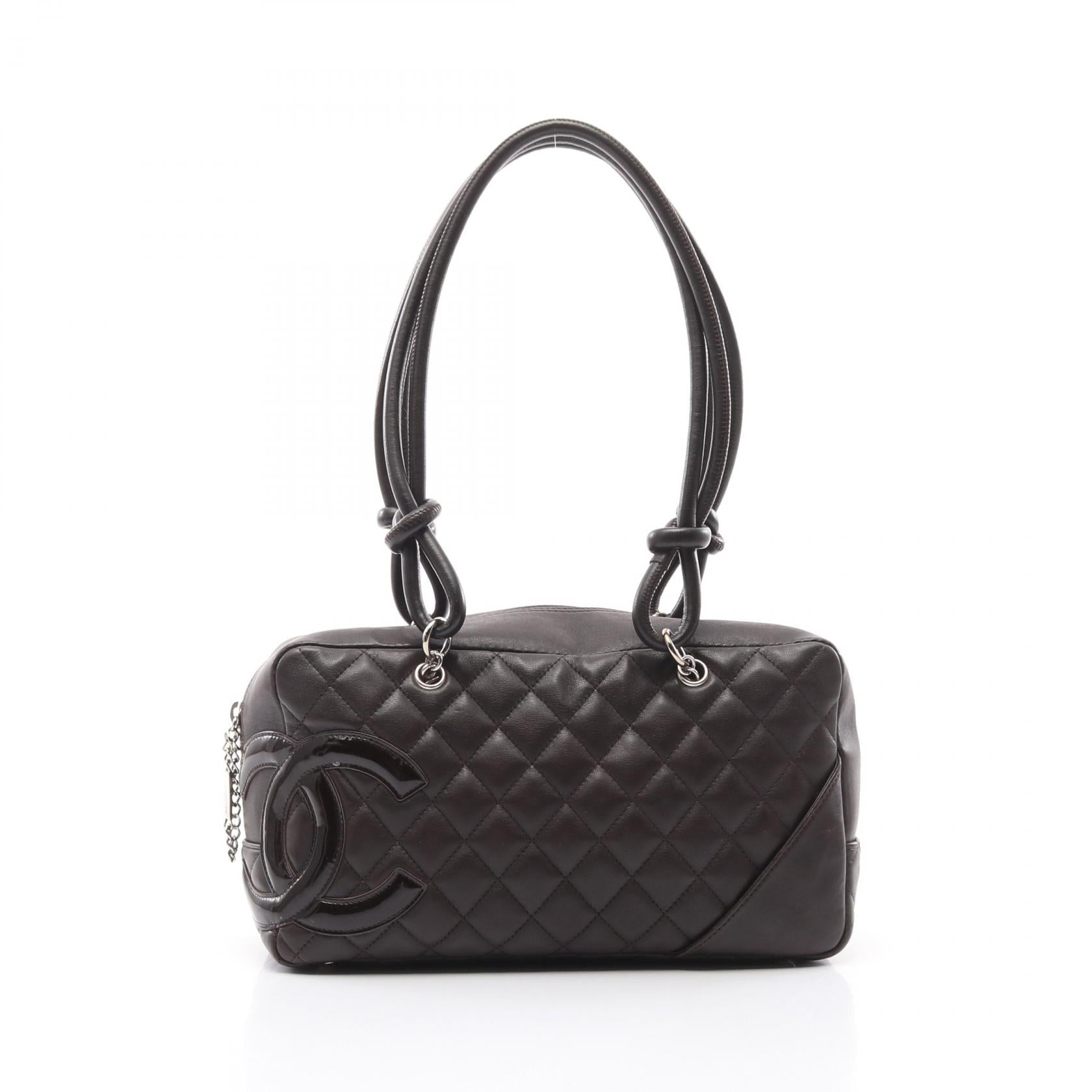 Chanel Cambon Line Leather Patent Leather 2way Shoulder Bag