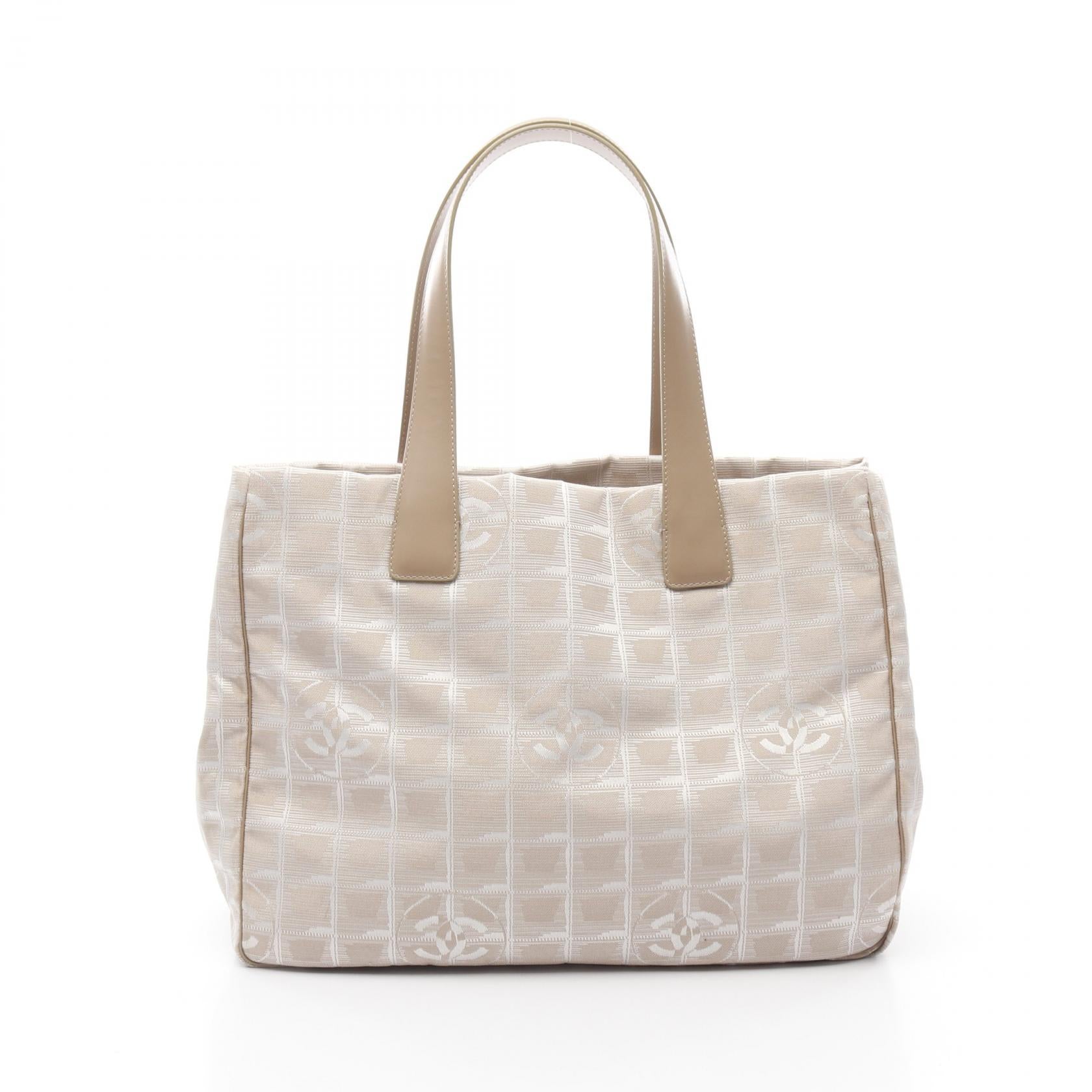 Chanel New Travel Line Leather Nylon Canvas Tote Bag