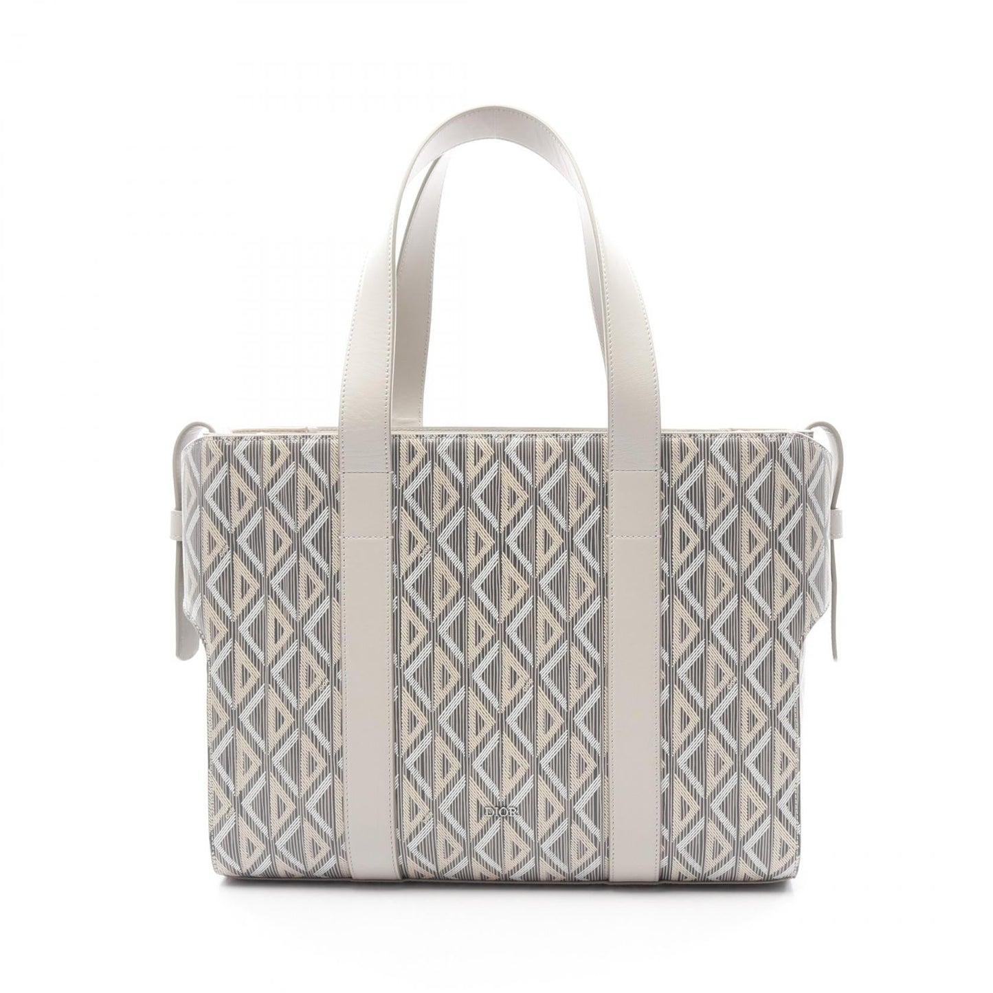 Dior CD Diamond Corolle PVC Coated Canvas Leather Tote Bag