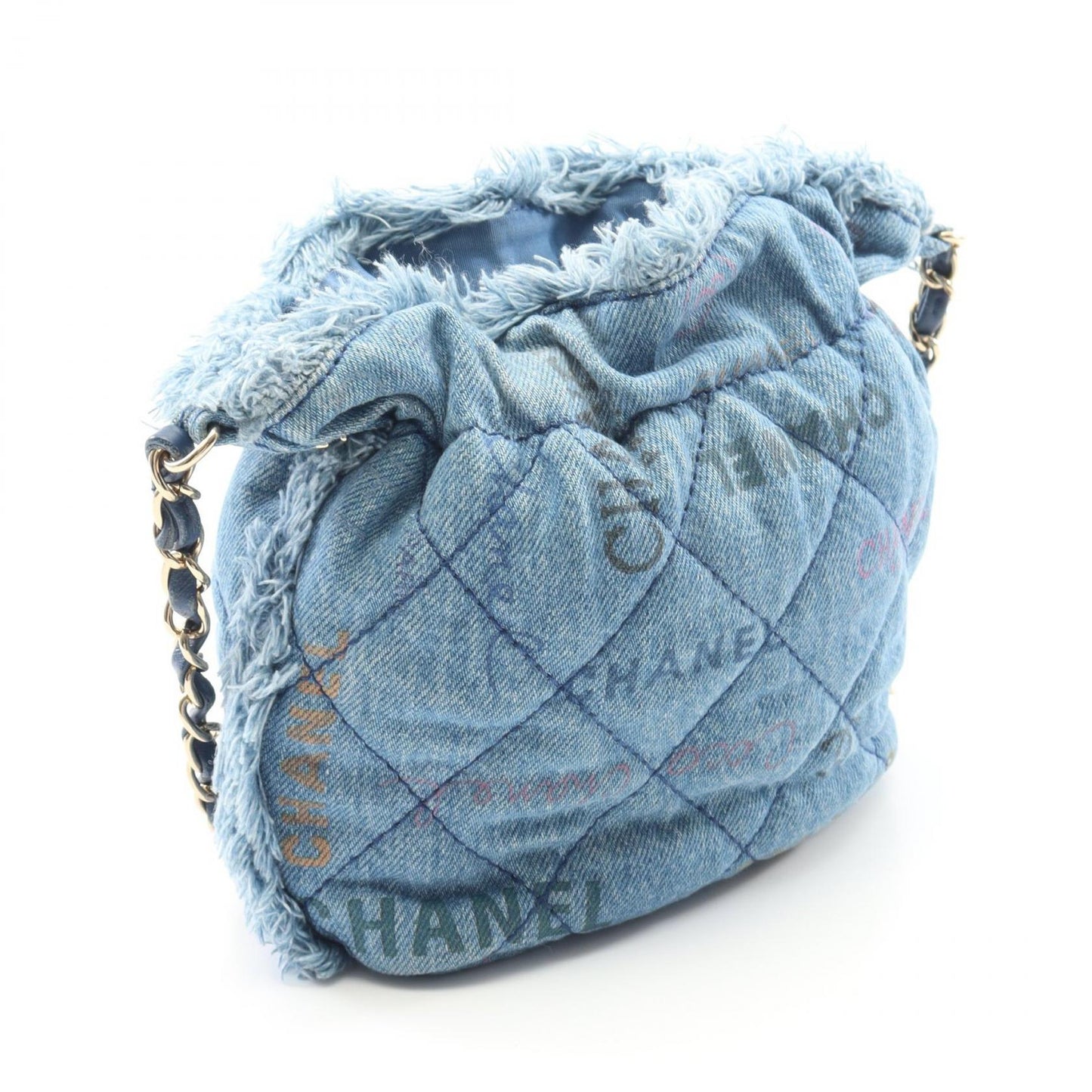 Chanel Matelasse Denim Bucket Bag
