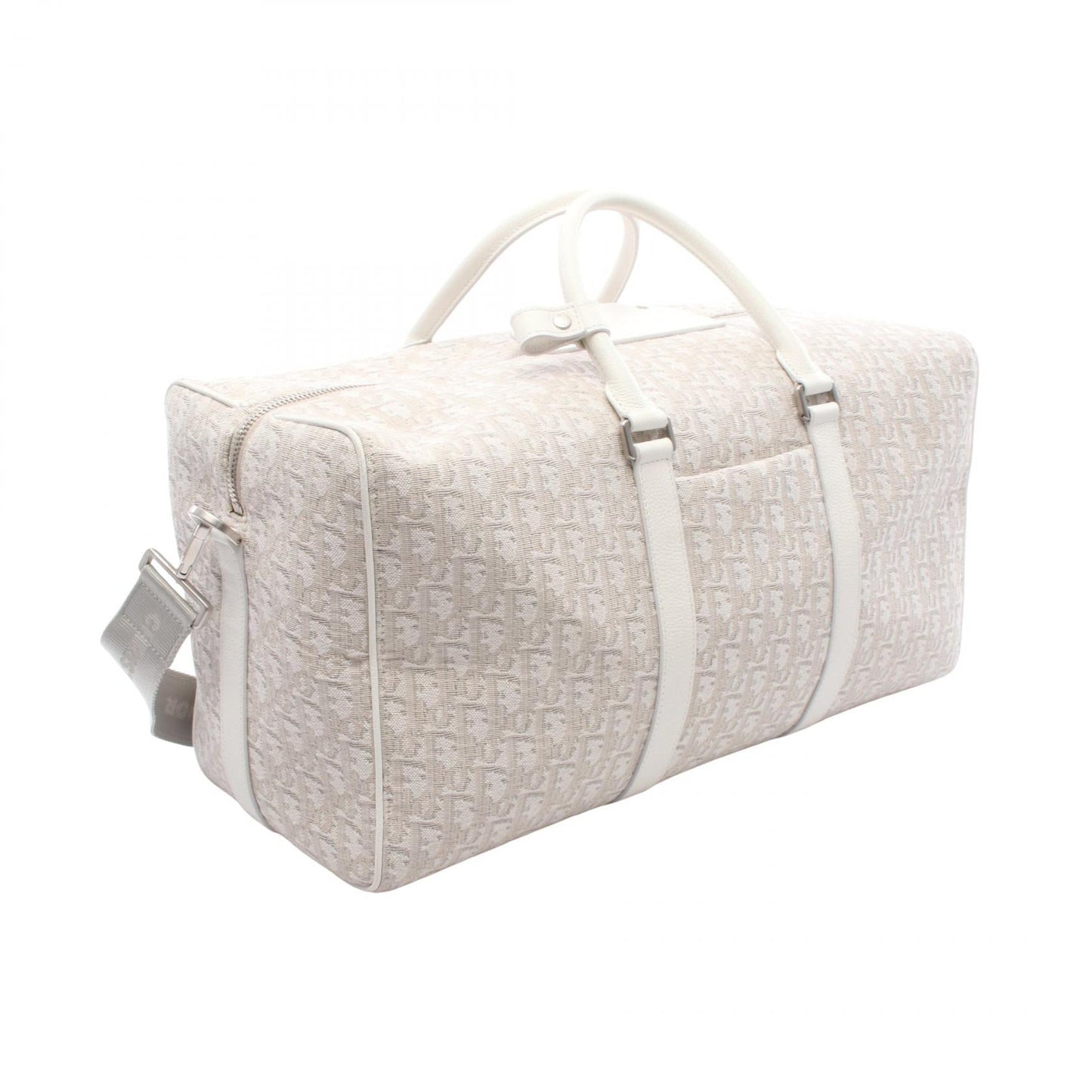 Christian Dior Oblique Canvas Leather Boston Bag