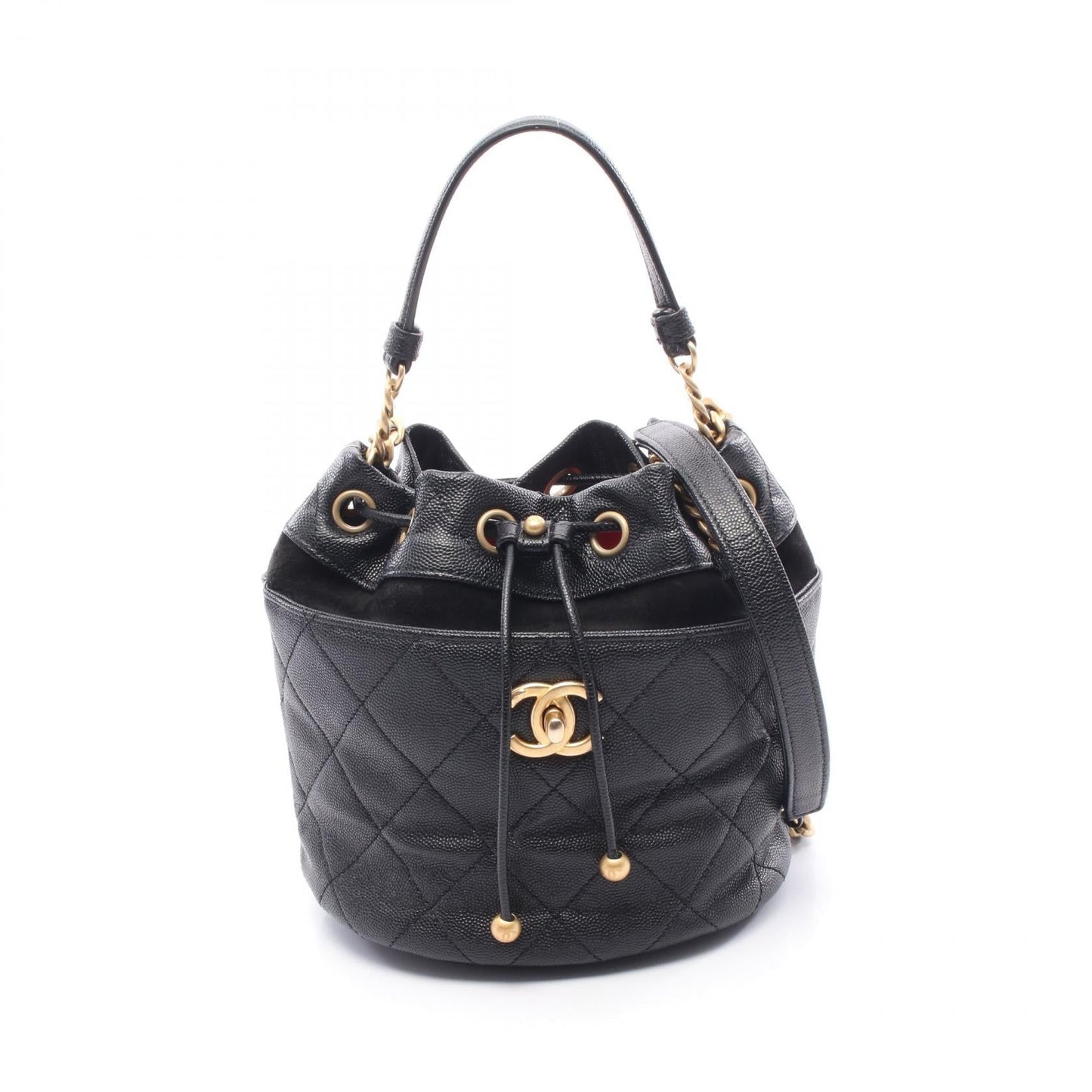 Chanel Matelasse Mini Bucket Caviar Skin Shoulder Bag