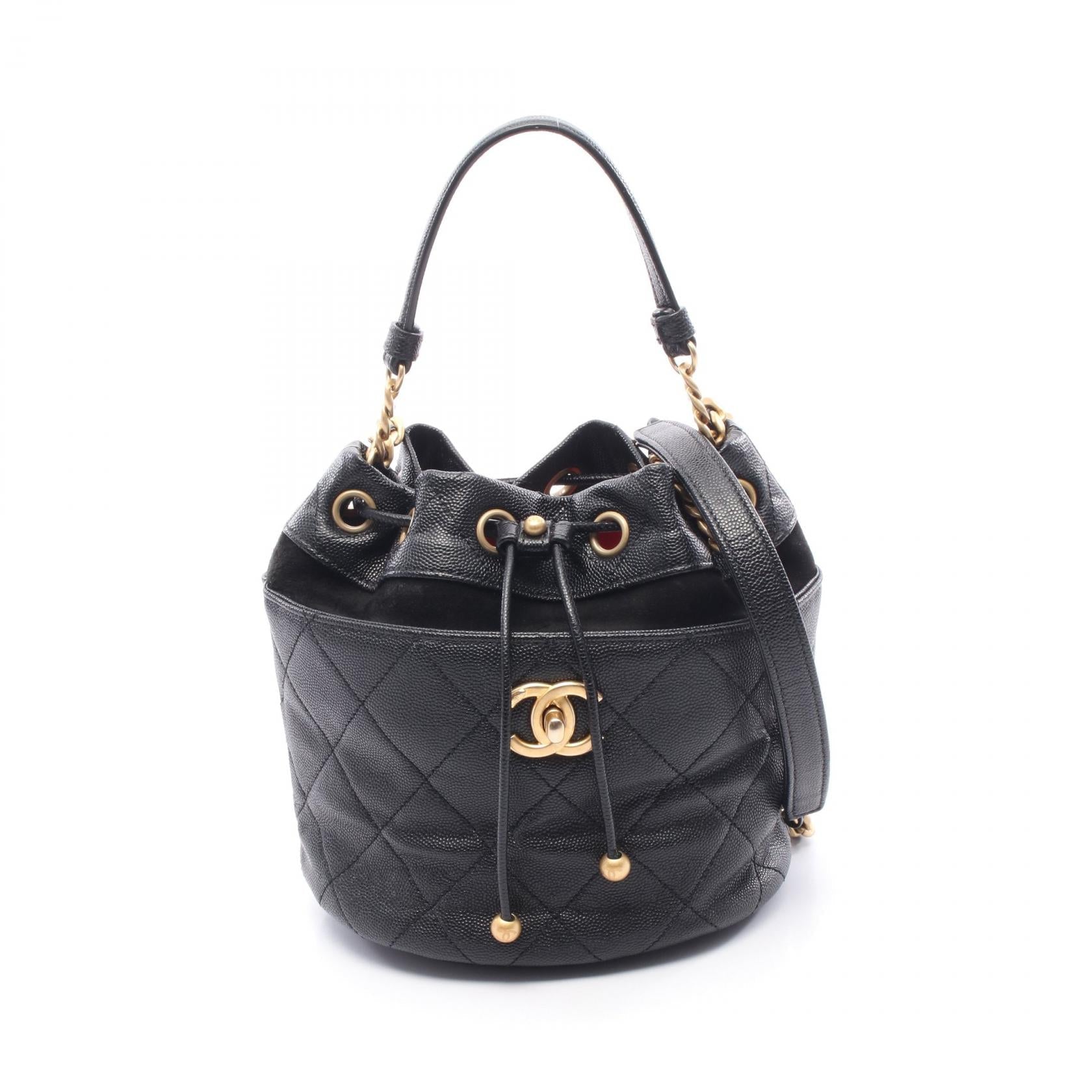 Chanel Matelasse Mini Bucket Caviar Skin Shoulder Bag