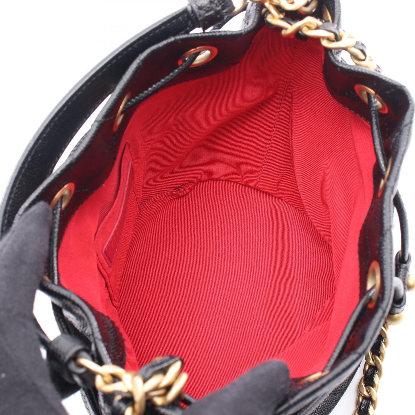 Chanel Matelasse Mini Bucket Caviar Skin Shoulder Bag