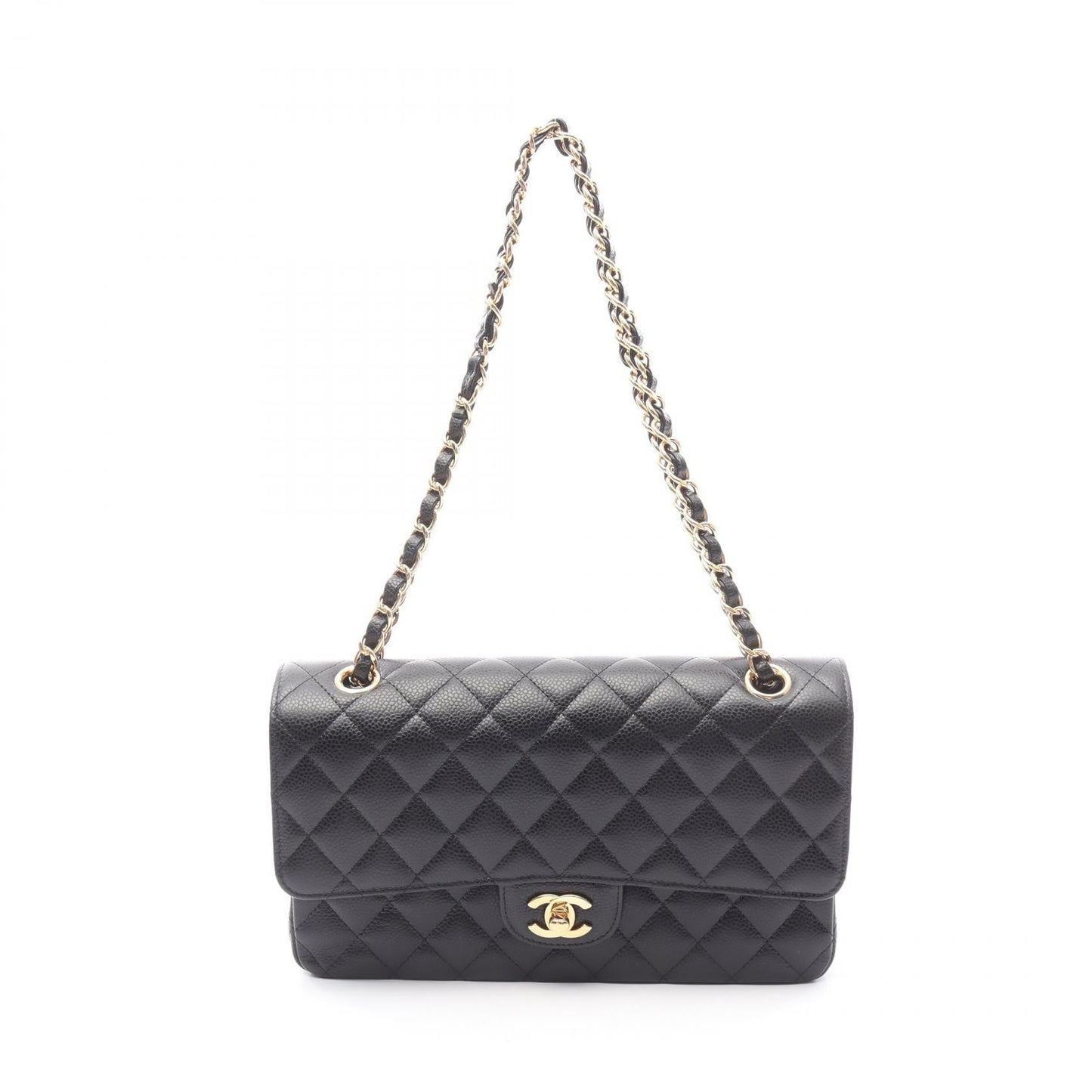 Chanel Matelasse W Flap Caviar Skin Shoulder Bag