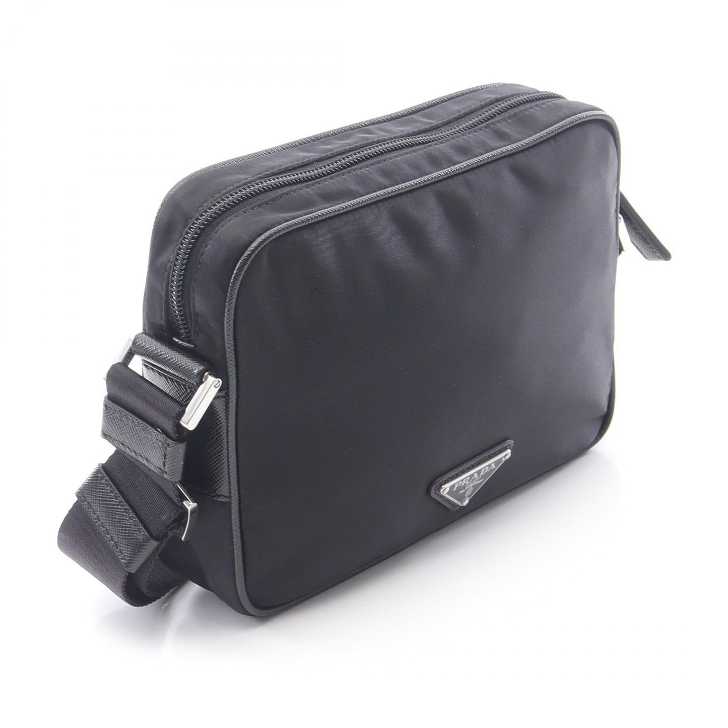Prada TESSUTO+SAFFIANO Nylon Saffiano Leather Shoulder Bag