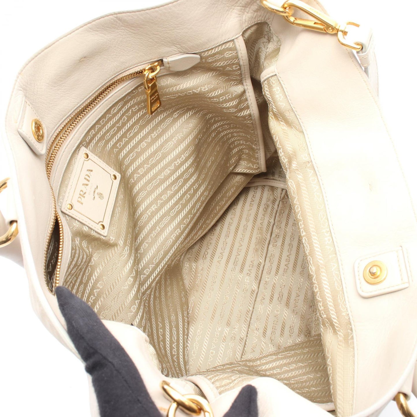 Prada VIT.DAINO Leather Tote Bag