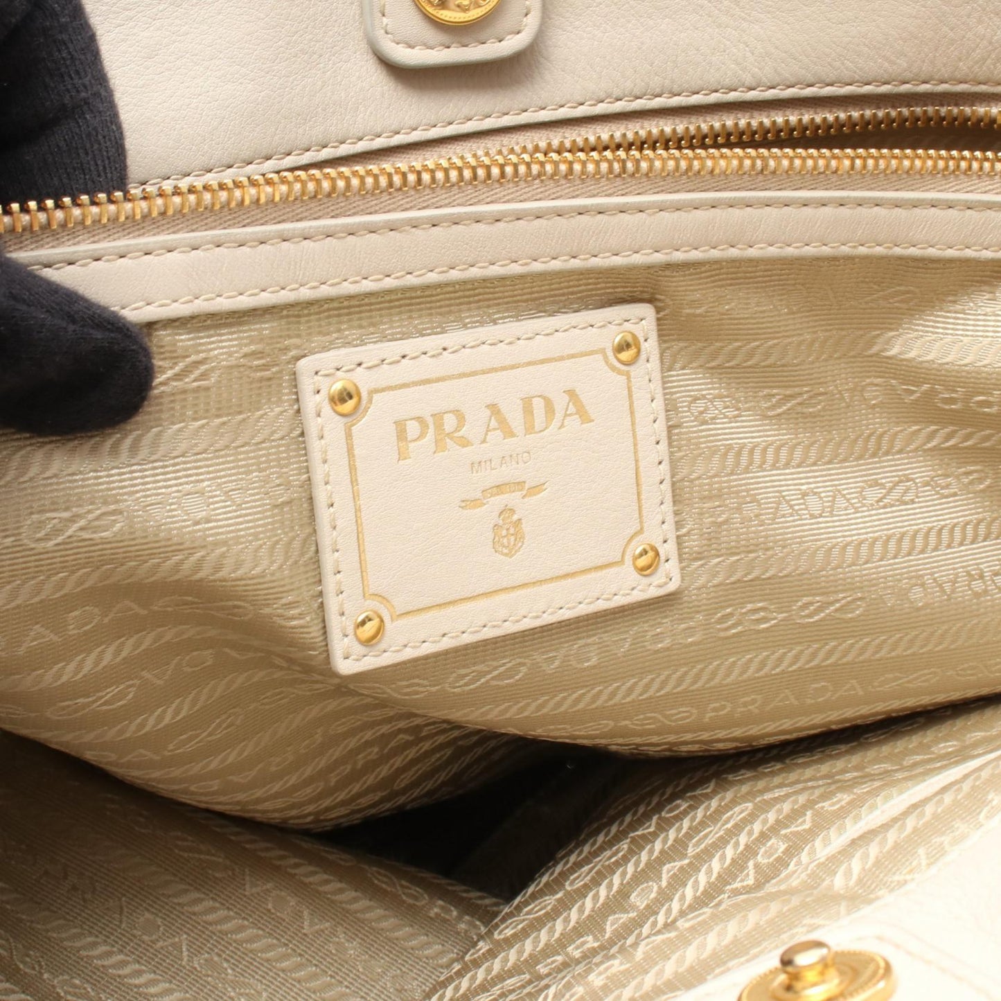 Prada VIT.DAINO Leather Tote Bag