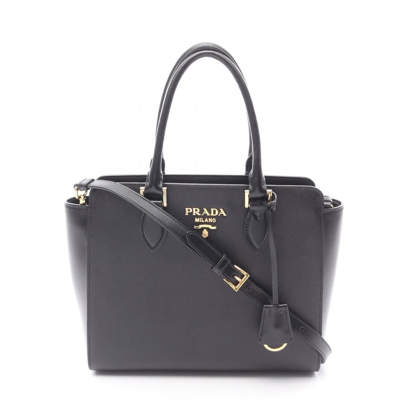 Prada SAFFIANO +SOFT CALF 2way Handbag Calf Leather