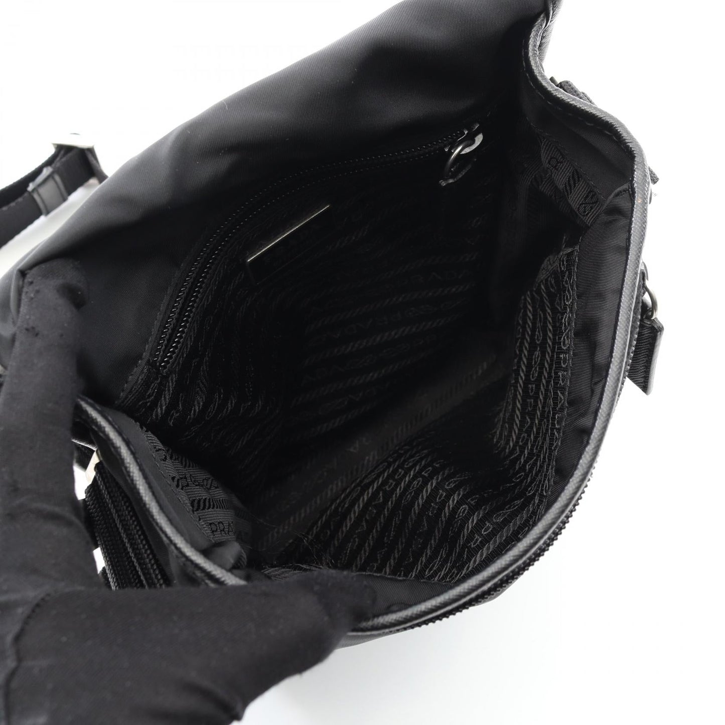 Prada Re-Nylon Saffiano Leather Shoulder Bag