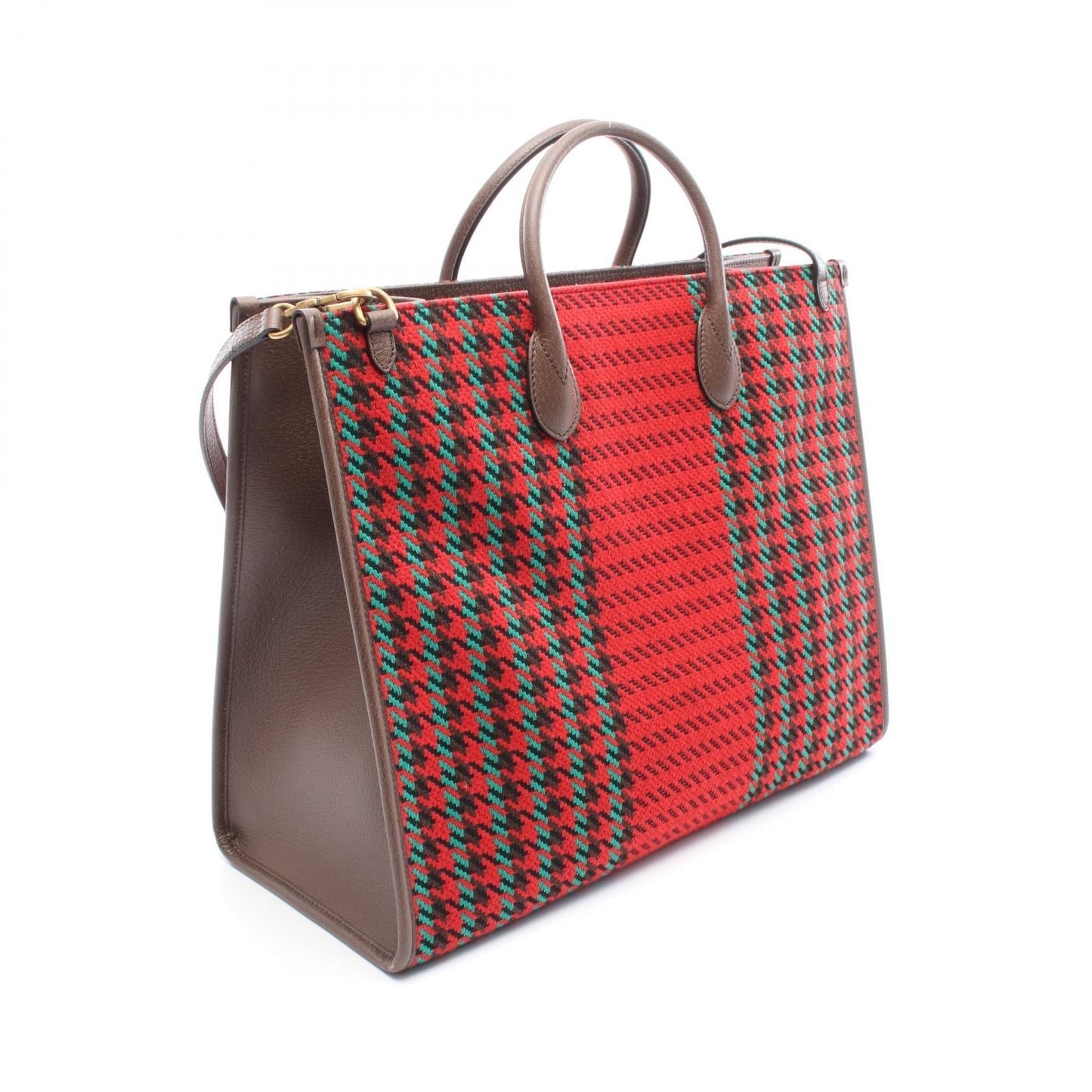 Gucci Interlocking G Fabric Leather Tote Bag