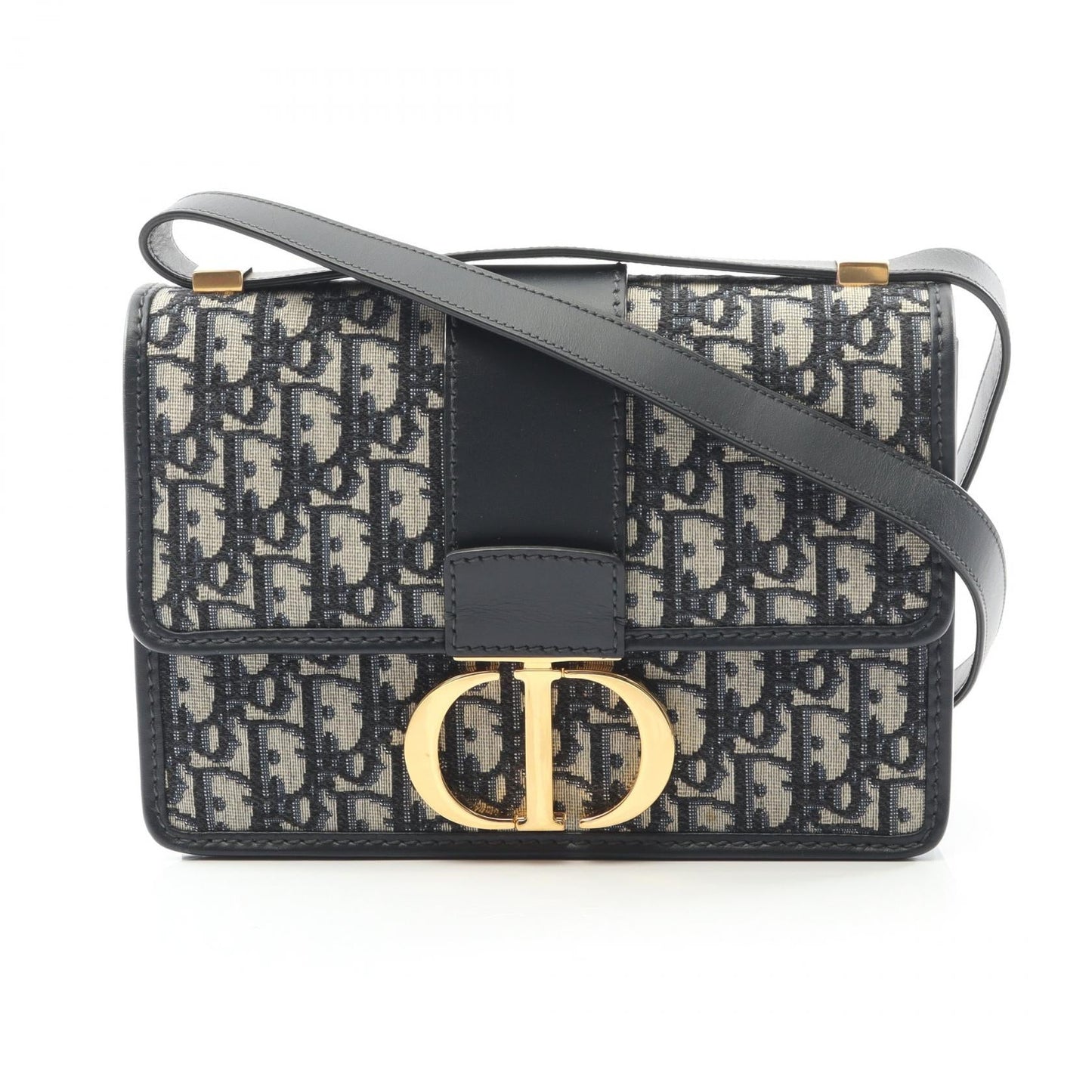 Dior 30 MONTAIGNE Oblique Jacquard Canvas Leather Shoulder Bag
