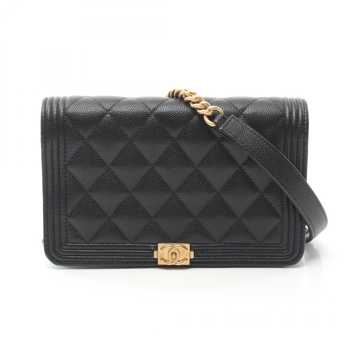 Chanel Boy Matelasse Shoulder Bag Black