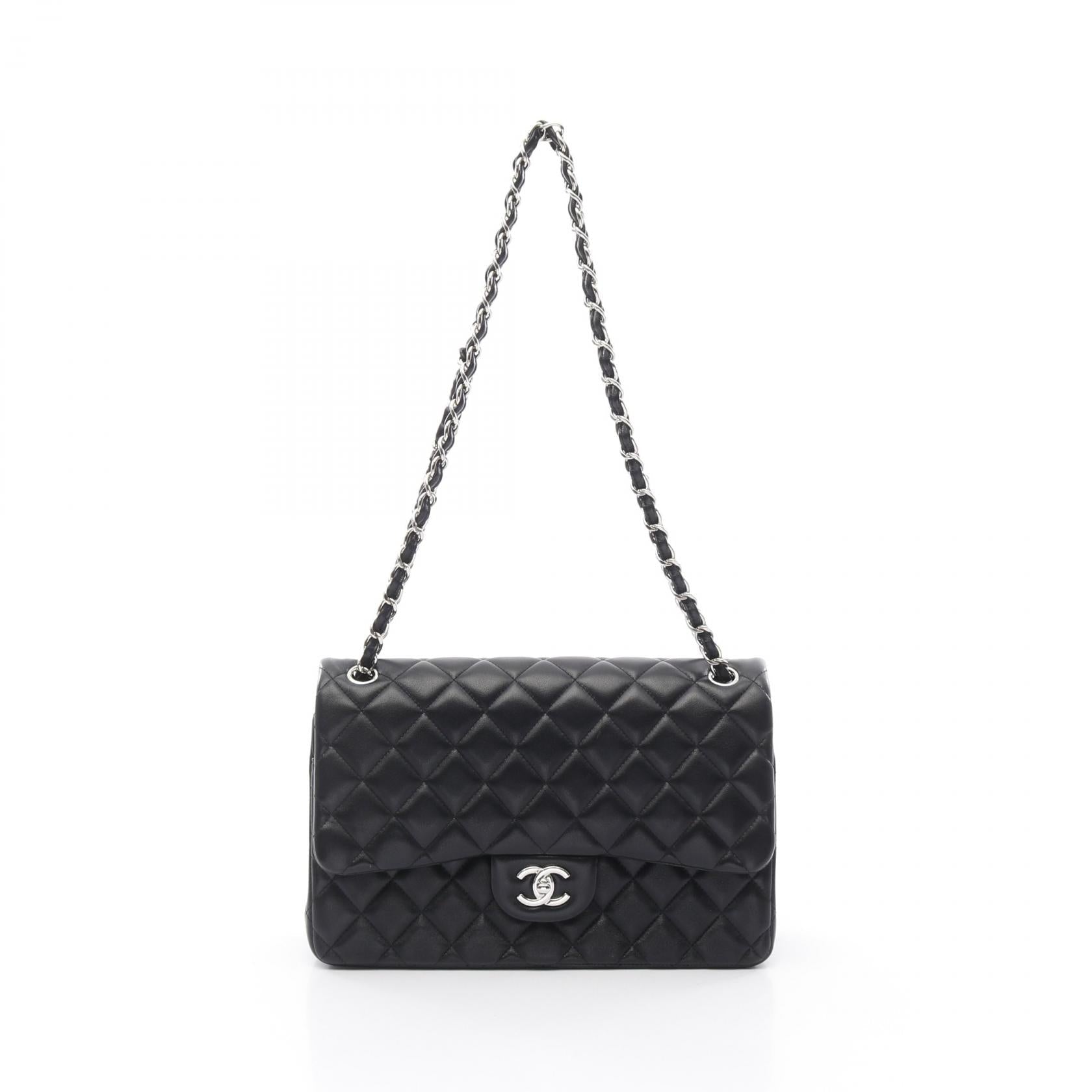 Chanel Classic Large Double Flap Lambskin Shoulder Bag