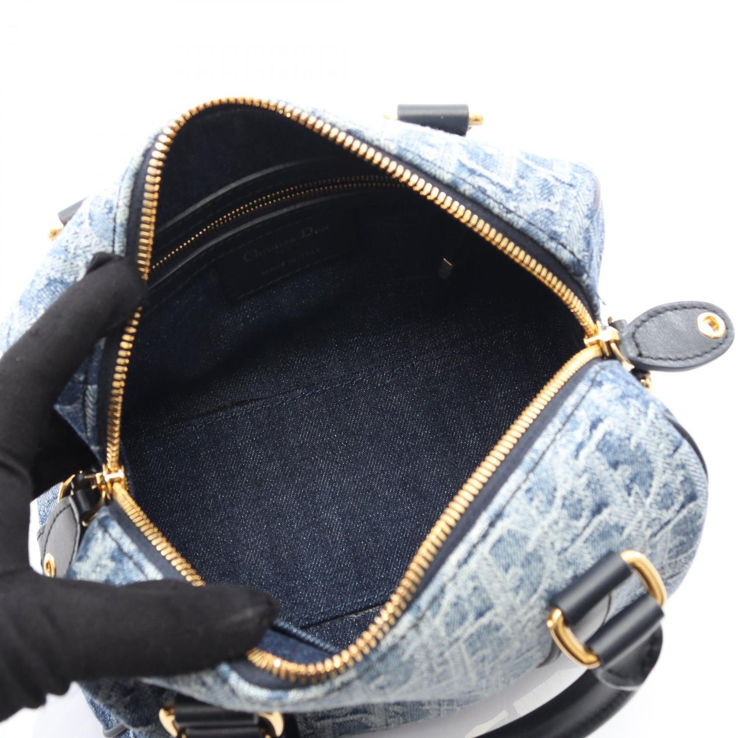 Dior Groove 20 Oblique Jacquard Denim Leather Handbag