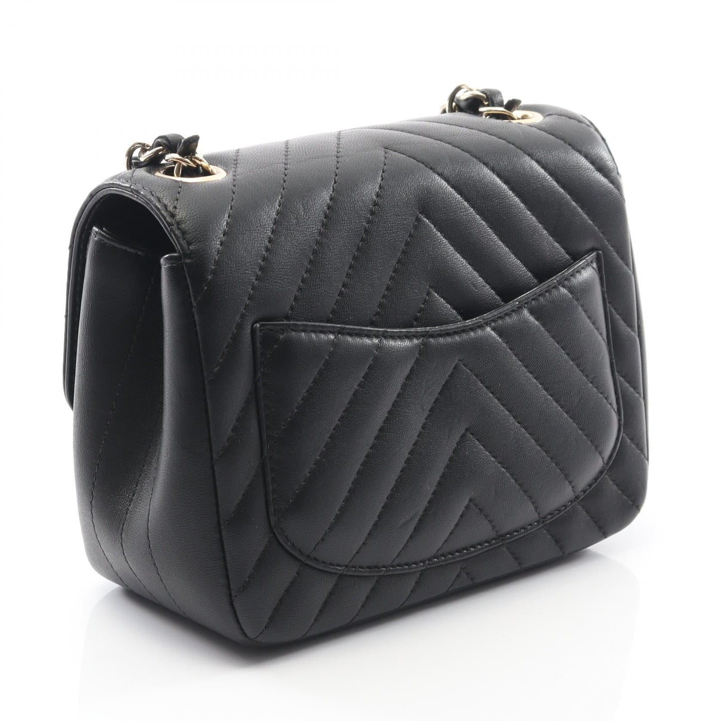Chanel Chevron V Stitch Lambskin Shoulder Bag