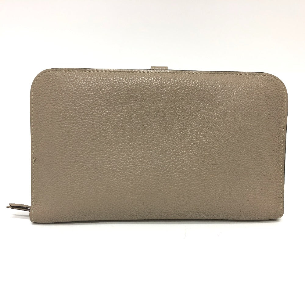 HERMES Long Wallet Purse Togo beige Dogon GM Women