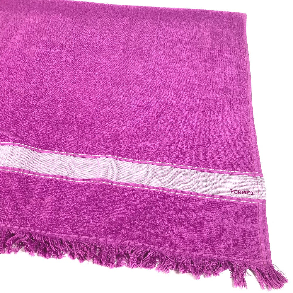 HERMES towel cotton purple Bath towel Interior Throw Blanket Yachting beach towel logo Women