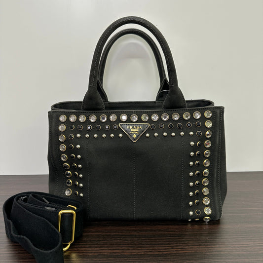 PRADA Mini Canapa Bijou Studs Canvas 2Way Bag LB121562