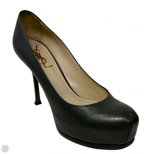 Tribtoo Platform Stiletto Pumps Luxury Designer By Yves Saint Laurent In Green, Size: 7