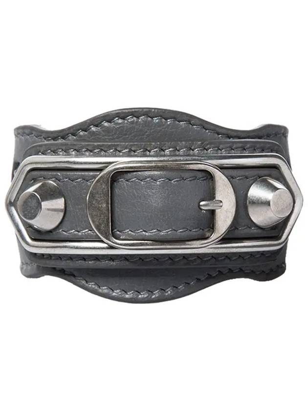 Luxury Balenciaga Trending 2026 Giant Silver Buckle Bracelet Grey