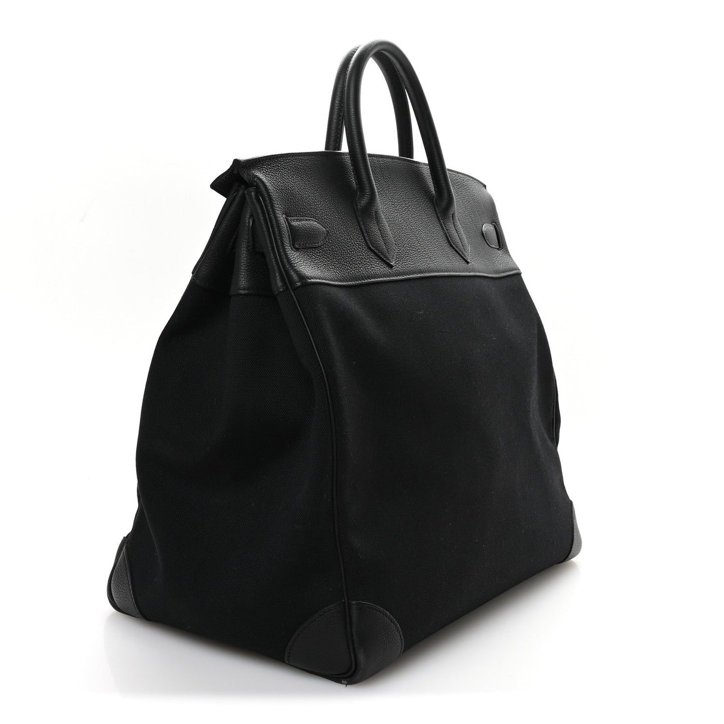 Hermes Togo Toile HAC Travel Birkin 40 Black