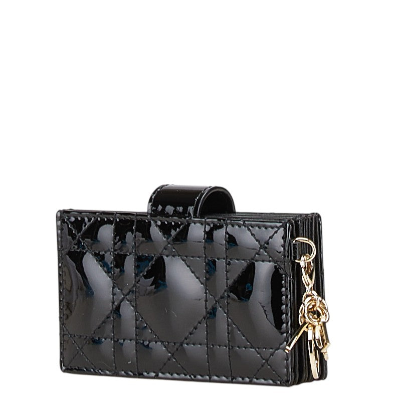 Dior Lady Dior Cannage Patent Leather Card Case