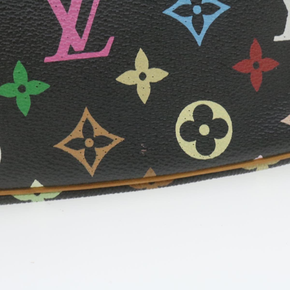 LOUIS VUITTON Multicolor Pochette Accessoires Pouch Black LV Auth Clutch