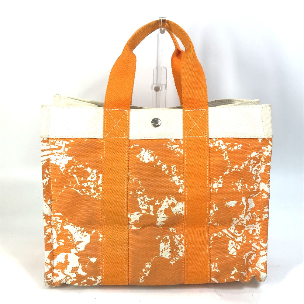 HERMES Tote Bag canvas Orange Handbag Bora Bora PM Cheval Spries