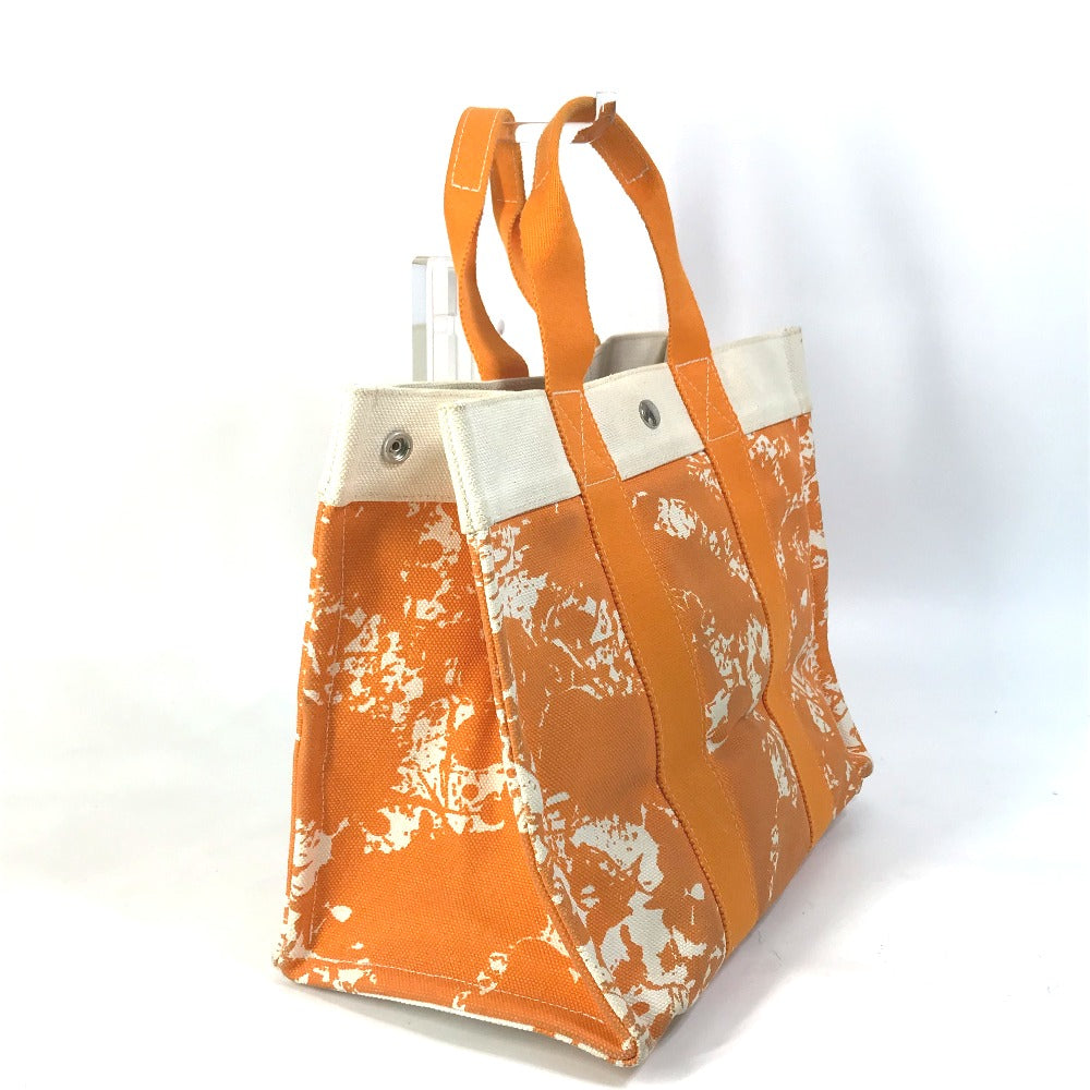 HERMES Tote Bag canvas Orange Handbag Bora Bora PM Cheval Spries