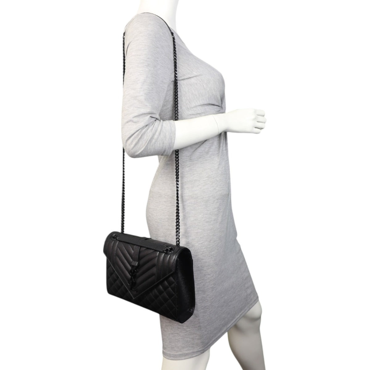 Saint Laurent Monogram Mix Matelasse Envelope Chain Bag Medium
